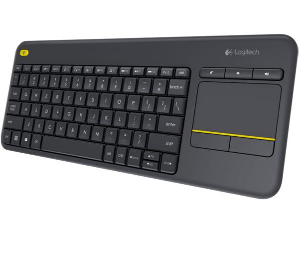 Logitech® K400 Plus Wireless Touch Keyboard Black, UK layout 