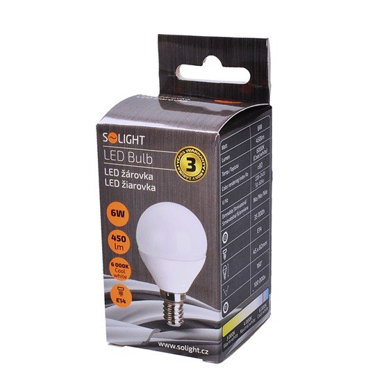 Solight LED žiarovka, sviečka, 8W, E14, 3000K, 720lm 