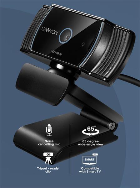 Canyon C5, webkamera, Full HD 1080p, Live Streaming, 2.0 Mpixel, USB 2.0, 360° rozsah, mikrofón 