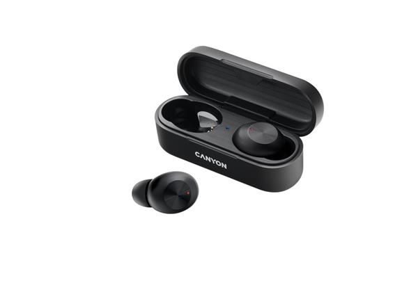 Canyon TWS-1, True Wireless Bluetooth slúchadlá do uší, nabíjacia stanica v kazete, čierne 