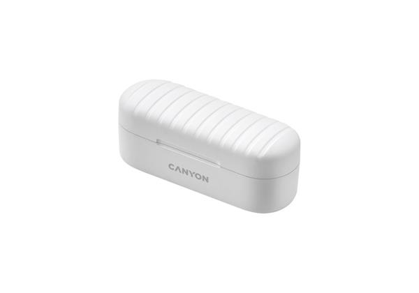 Canyon TWS-1, True Wireless Bluetooth slúchadlá do uší, nabíjacia stanica v kazete, biele 