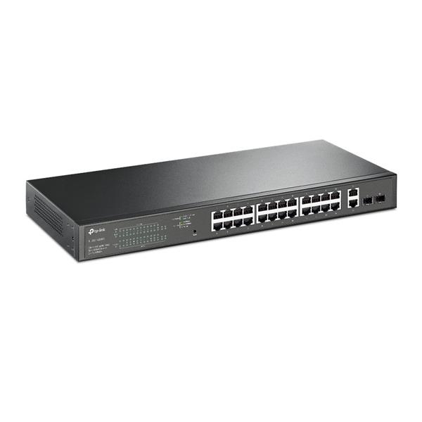 TP-LINK "28-Port Gigabit Easy Smart Switch with 24-Port PoE+PORT: 24× Gigabit PoE+ Ports, 2× Gigabit Non-PoE Ports, 2×  