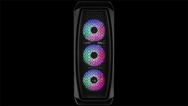 Aerocool MLG Aero One Frost BG, skrinka ATX, 4x RGB LED ventilátor, čierna 