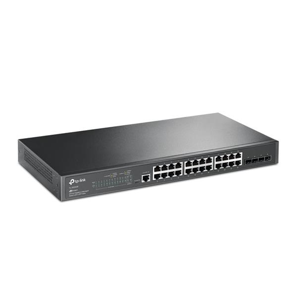 TP-LINK "JetStream™ 24-Port Gigabit L2+ Managed Switch with 4 SFP SlotsPORT: 24× Gigabit RJ45 Ports, 4× Gigabit SFP Slo 