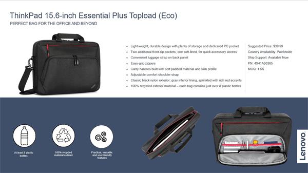 Lenovo ThinkPad Essential Plus  15.6"  Topload  NEW - taska 