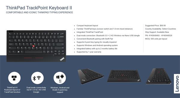 Lenovo trackpoint keyboard wireless bluetooth - slovenska klavesnica 