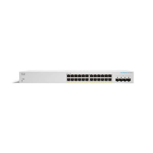 Cisco switch CBS220-24FP-4X (24xGbE, 4xSFP+, 24xPoE+, 382W) 