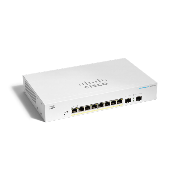 CBS220 Smart 8-port GE, PoE, Ext PS, 2x1G SFP 