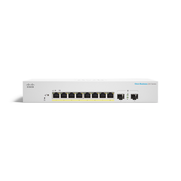 CBS220 Smart 8-port GE, PoE, Ext PS, 2x1G SFP 