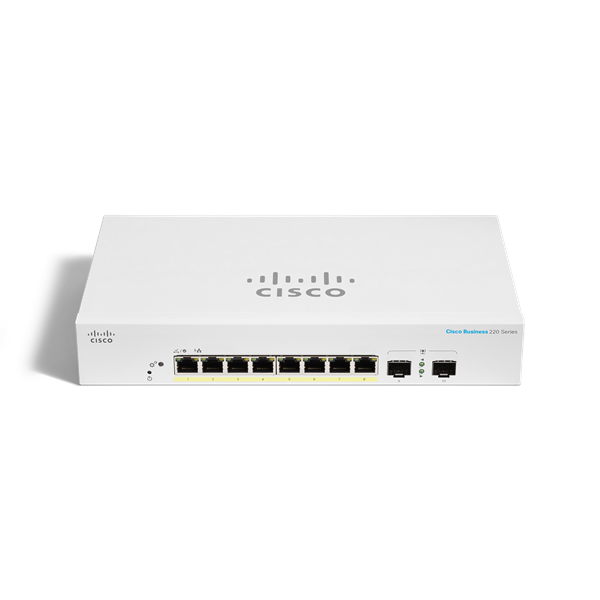 CBS220 Smart 8-port GE, PoE, Ext PS, 2x1G SFP 