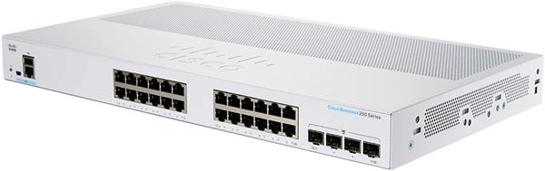 Cisco switch CBS250-24T-4G (24xGbE, 4xSFP, fanless) 