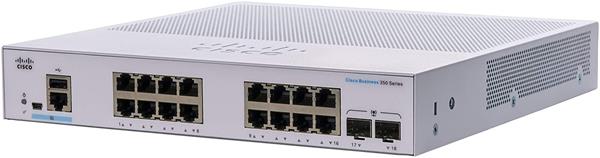 Cisco switch CBS350-16T-2G-EU (16xGbE, 2xSFP, fanless) 