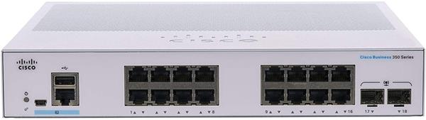 Cisco switch CBS350-16T-2G-EU (16xGbE, 2xSFP, fanless) 