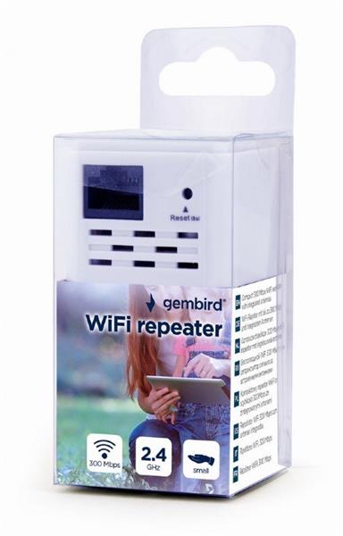 Gembird Wi-Fi repeater / extendér, 300 Mbps, biely 