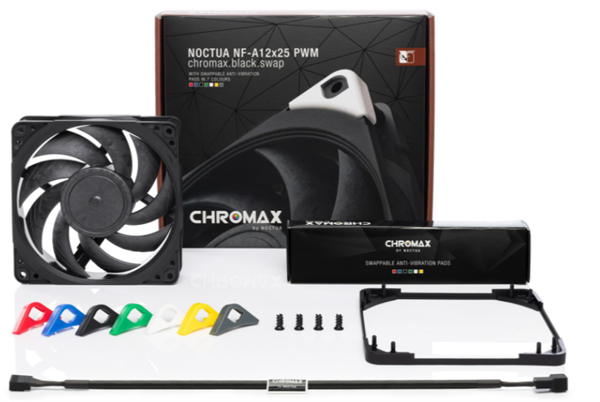 Noctua NF-A12x25 PWM chromax.black.swap ventilátor 120x120x25mm 