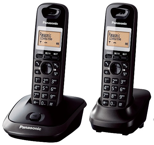 Panasonic KX-TG2512FXT telefon bezsnurovy DECT / čierny - 2x