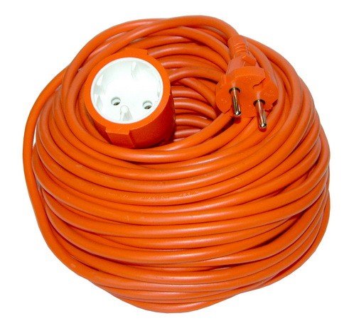 Solight predlžovací kábel - spojka, 1 zásuvka, oranžová, plochá, 20m