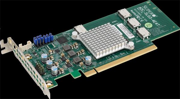 Supermicro 12.8GB/s quad-Port Gen-3 Internal NVMe Host Bus Adapter