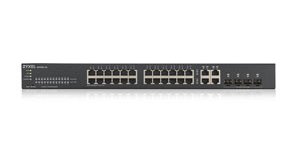 Zyxel GS1920-24v2, 28 Port Smart Managed Switch 24x Gigabit Copper and 4x Gigabit dual pers., hybrid mode, standalone or