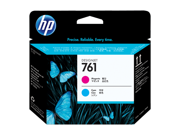 HP tlačová hlava č. 761, purpurová / azúrová