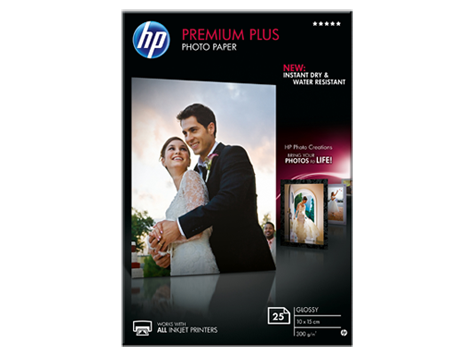 HP Premium Plus Glossy Photo Paper-25 sht/10 x 15 cm