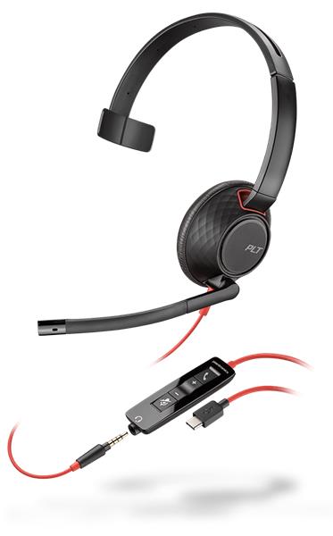 Plantronics BLACKWIRE 5210 headset Mono, USB-A, 1 x 3.5 mm miniJack
