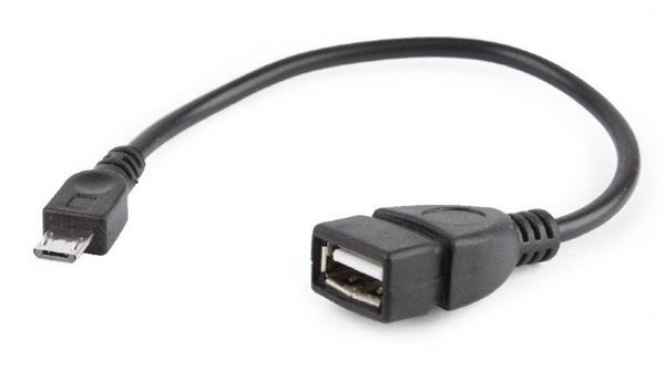 Gembird adaptér OTG Micro-USB (BM) na USB 2.0 (AF) kábel, 0.15 m, čierny