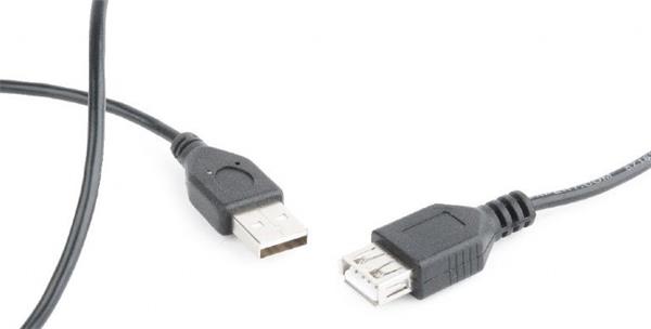 Gembird kábel USB 2.0 (AM - AF), predlžovací, 0.75 m, čierny
