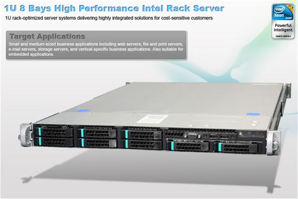 Intel® 1U Server System R1208GZ4GCSAS Grizzly Pass)  S2600GZ4 board  1U 8xHS 2x750W 