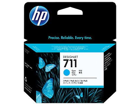 HP náplň č. 711 azúrová, 29 ml - 3 ks v balení