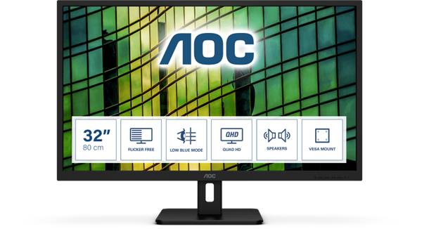 AOC Q32E2N 31.5"W IPS LED 2560x1440 20 000 000:1 4ms 250cd HDMI DP repro