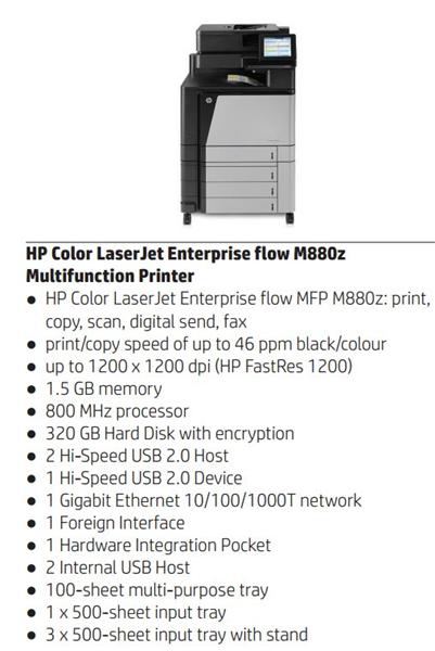 HP Color LaserJet Enterprise flow MFP M880z A3 /náhrada CM60x0/