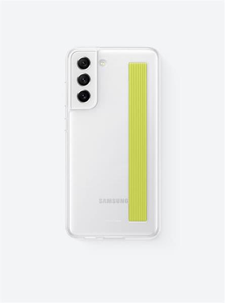 Samsung polopriehľadný zadný kryt s pútkom pre S21 FE, biely
