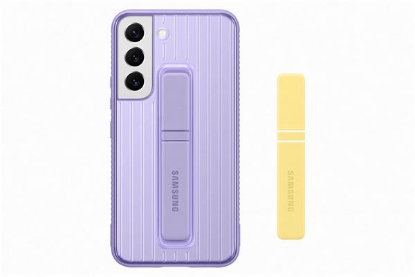 Samsung Tvrdený ochranný zadný kryt so stojanom pre Samsung Galaxy S22 fialový