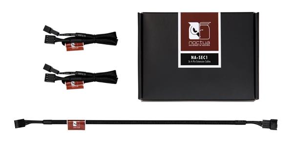 NOCTUA Prodlužovací kabely pro 4pin ventilátor NA-SEC1,  3x 30cm,  černá
