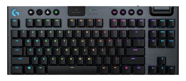 Logitech® G915 TKL Tenkeyless LIGHTSPEED Wireless RGB Mechanical Gaming Keyboard - Clicky - CARBON - UK - INT
