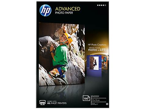 HP Zdokonalený lesklý fotografický papier HP Advanced Glossy Photo Paper -100 listov/10 x 15 cm, bez okrajov