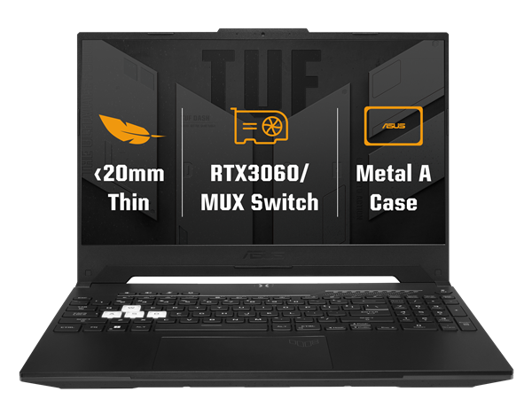 ASUS TUF Dash F15 FX517ZM-HN114W, i7-12650H, 15.6˝ 1920x1080 FHD, RTX3060/6GB, 16GB, SSD 1TB, W11H