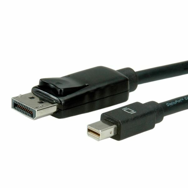 Kábel DisplayPort mini/DP M/M 5m, 2K@60Hz v1.1, 10.8Gbit/s, čierny