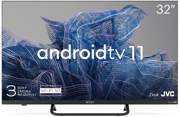 KIVI TV 32F750NB, 32" (81cm),FHD, Google Android TV,Čierny,1920x1080,60 Hz, Sound by JVC, 2x8W, 33 kWh/1000h , BT5, HDMI