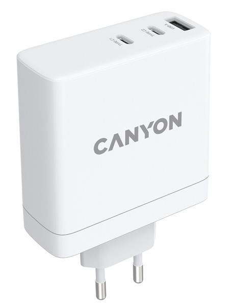 Canyon H-140-01, ultravýkonná vysokorýchlostná nabíjačka do steny 2xUSB-C, 100W PD, 2 xUSB-A, 30W QC, biela