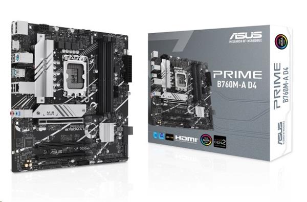 ASUS MB Sc LGA1700 PRIME B760M-A D4,  Intel B760,  4xDDR4,  1xDP,  2xHDMI,  mATX