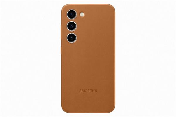 Samsung Kožený zadný kryt pre Samsung Galaxy S23+ Camel