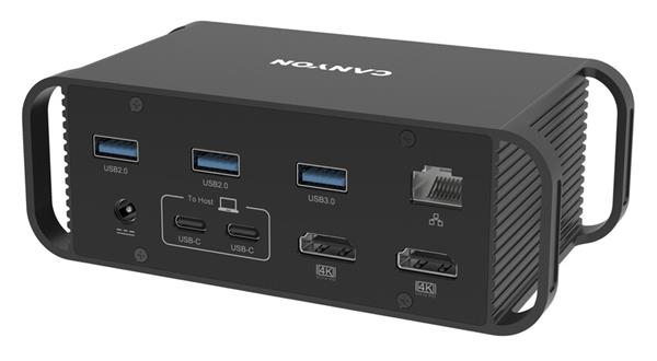 Canyon DS-95, Multiport Docking Station, USB-C vstup, 14 portov, podpora 2 monitorov, 4K, 100W