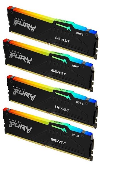 Kingston FURY Beast/ DDR5/ 128GB/ 5600MHz/ CL40/ 4x32GB/ RGB/ Black