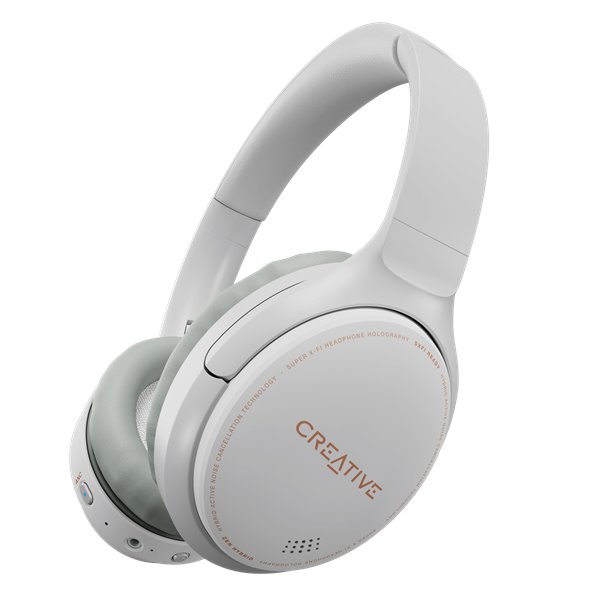 Creative ZEN HYBRID, Bluetooth slúchadlá na uši s aktívnym potlačením hluku, biele