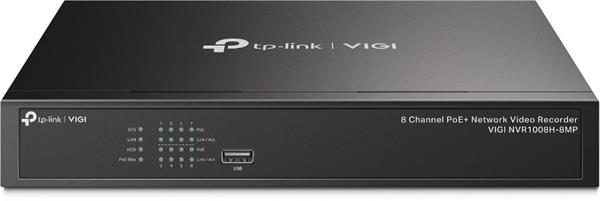 TP-Link VIGI NVR1008H-8MP,  videorekordér,  8 channels,  8xPoE,  1x100Mb/ s LAN,  1xVGA,  1xHDMI,  2xUSB2.0