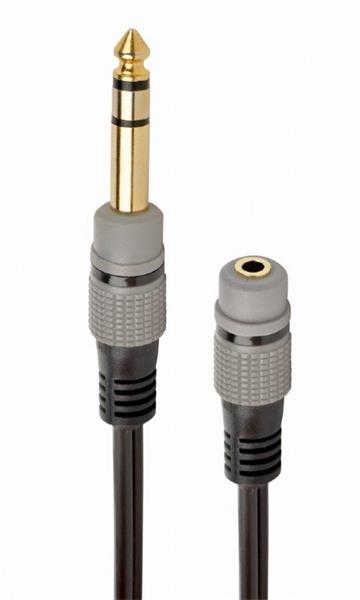 Gembird audio adaptér 6.35 mm (M) na 3.5 mm stereo jack (F), 0,2m