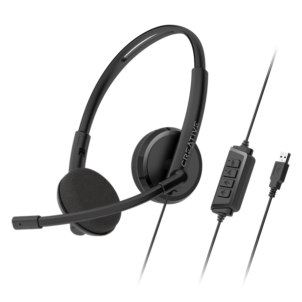 Creative HS-220, headset, USB, s ovládaním a potlačením šumu mikrofónu