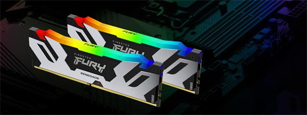 Kingston FURY Renegade/ DDR5/ 48GB/ 6400MHz/ CL32/ 2x24GB/ RGB/ Black/ Silv